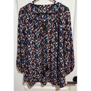 Chaus giraffe blouse top shirt 2X